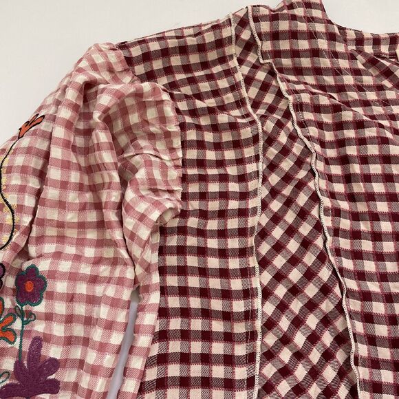 Easel Los Angeles Anthropologie EMBROIDERED Shirt Baggy Oversized Boho Fairycore - Picture 4 of 11